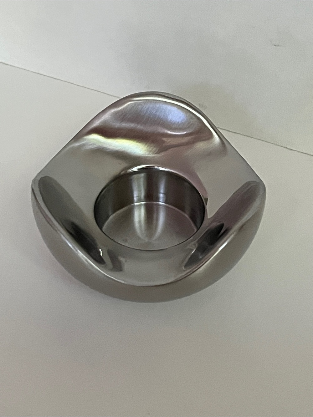 Georg Jensen  Bloom Votive Candle Holder Danish Modern Stainless Steel
